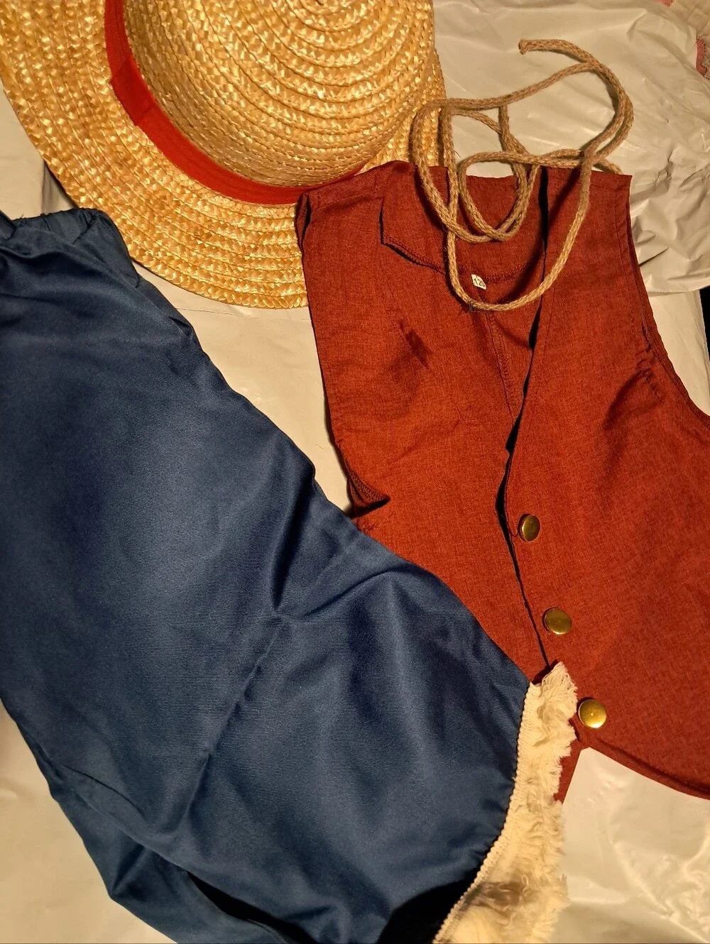 6/7 Boys Luffy From Hit Netflix Series Luffy D Monkey Costume Cosplay Brand New
